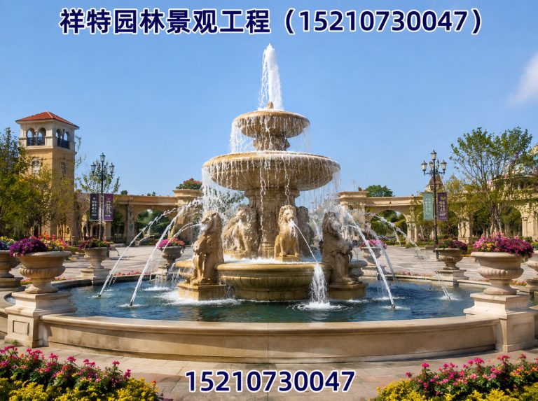 莲池区广场喷泉展示图